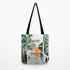 Flamingo Beach House, Wildlife Architecture Jungle Photography, Eclectic Birds Digital Art Tote Bag Gallery Image 2