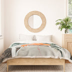 Flamingo Beach House, Wildlife Architecture Jungle Photography, Eclectic Birds Digital Art Duvet Cover Gallery Image 3