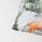 Flamingo Beach House, Wildlife Architecture Jungle Photography, Eclectic Birds Digital Art Pillow Sham Gallery Image 4