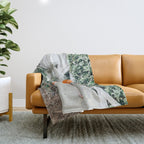 Flamingo Beach House, Wildlife Architecture Jungle Photography, Eclectic Birds Digital Art Throw Blanket Gallery Image 1