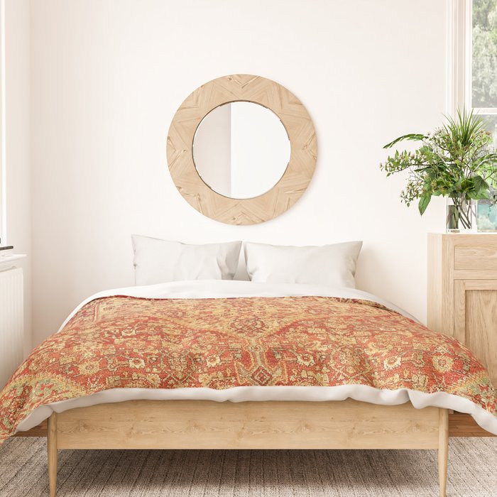 Sehna Saronim Kurdish Northwest Persian Rug Print Duvet Cover Gallery Image 3