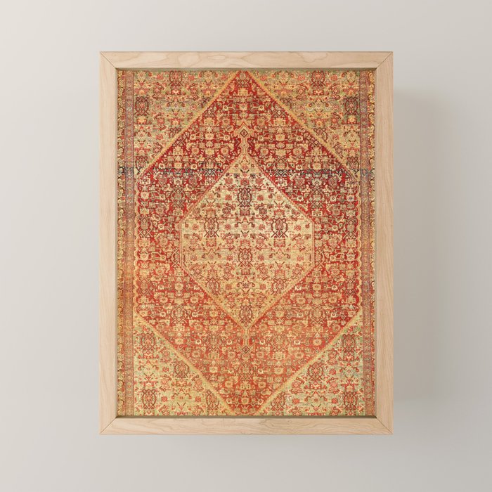 Sehna Saronim Kurdish Northwest Persian Rug Print Mini Art Print Gallery Image 1