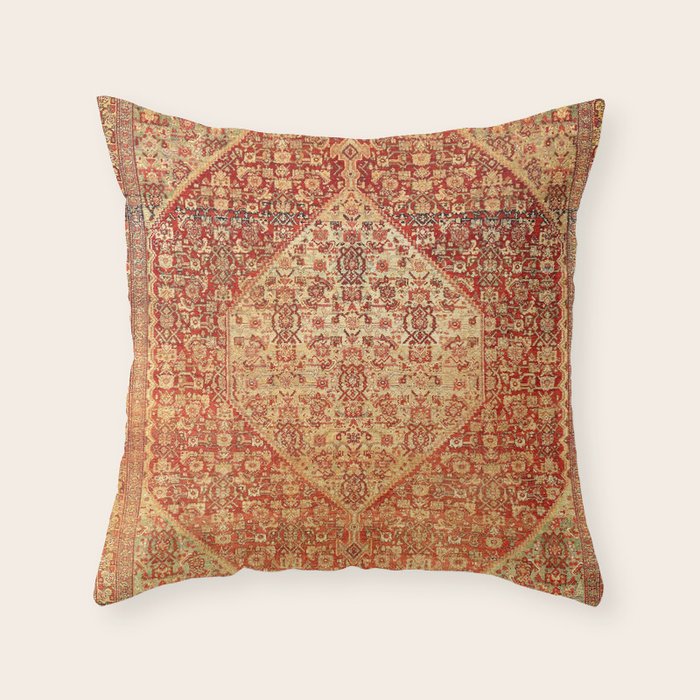 Sehna Saronim Kurdish Northwest Persian Rug Print Throw Pillow Gallery Image 6