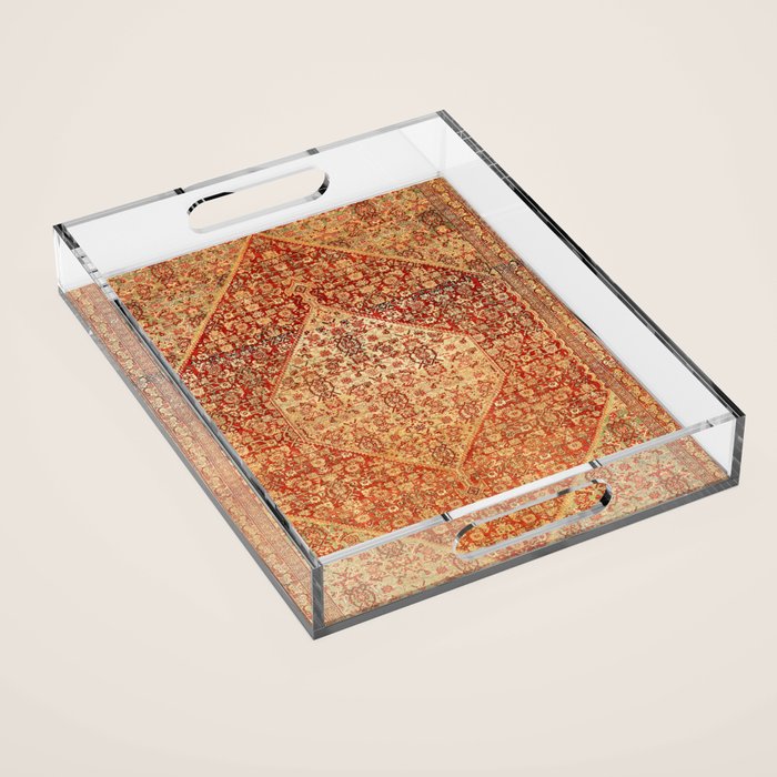 Sehna Saronim Kurdish Northwest Persian Rug Print Acrylic Tray Gallery Image 1