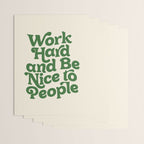 Work Hard and Be Nice to People typography in green Wrapping Paper Gallery Image 3