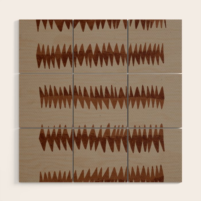 abstract striped rhombus zigzag background Wood Wall Art Gallery Image 1