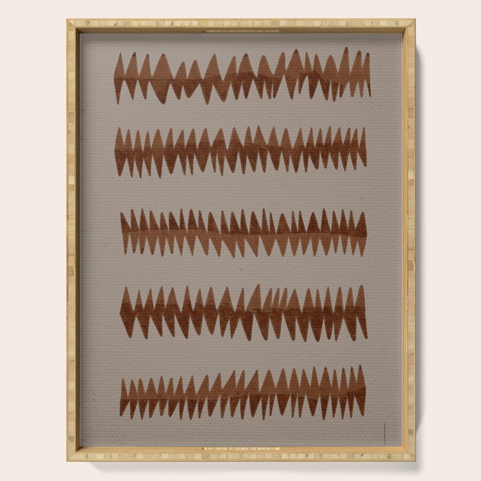 abstract striped rhombus zigzag background Serving Tray Gallery Image 1