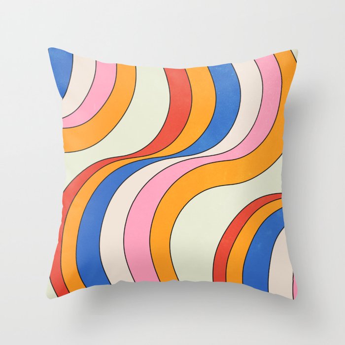 Retro Waves Throw Pillow Gallery Image 6