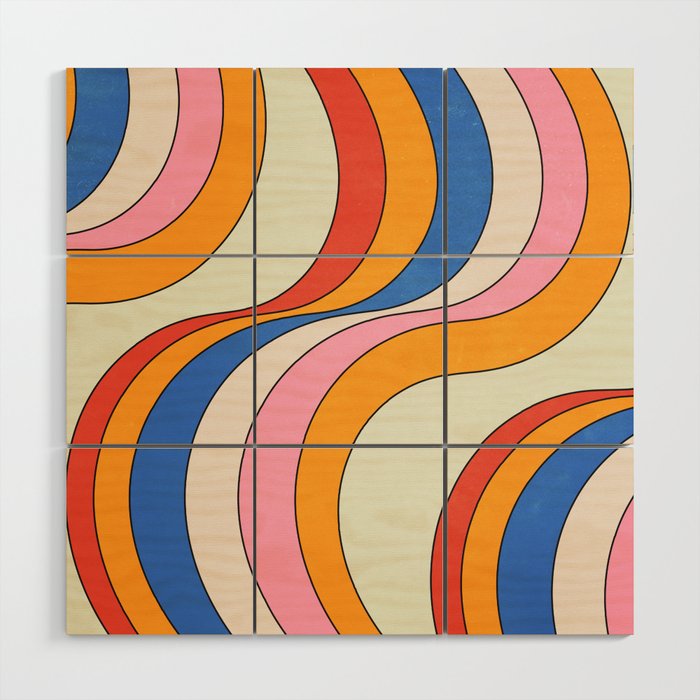 Retro Waves Wood Wall Art Gallery Image 1