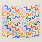 Fun colorful abstract organic shape art pattern Wall Tapestry Gallery Image 4