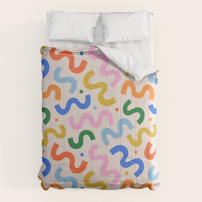 Fun colorful abstract organic shape art pattern Comforter Gallery Image 6