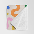 Fun colorful abstract organic shape art pattern Throw Blanket Gallery Image 3