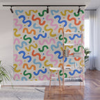 Fun colorful abstract organic shape art pattern Wall Mural Gallery Image 1