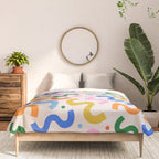 Fun colorful abstract organic shape art pattern Comforter Gallery Image 3