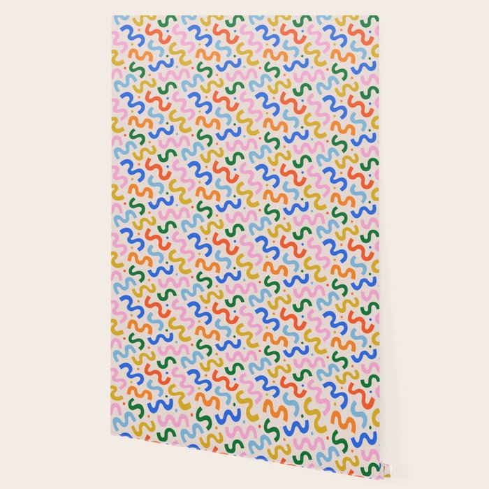 Fun colorful abstract organic shape art pattern Wallpaper Gallery Image 2