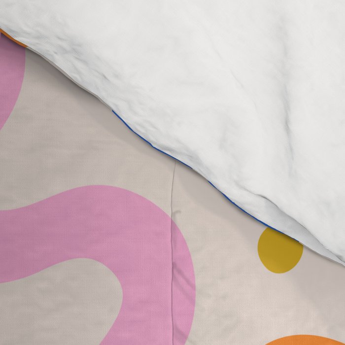 Fun colorful abstract organic shape art pattern Comforter Gallery Image 4