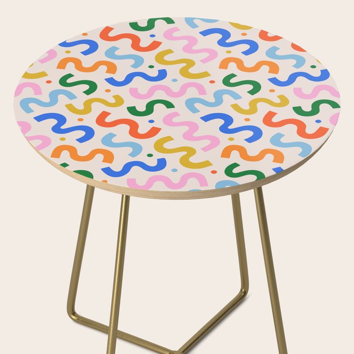 Fun colorful abstract organic shape art pattern Side Table Gallery Image 2