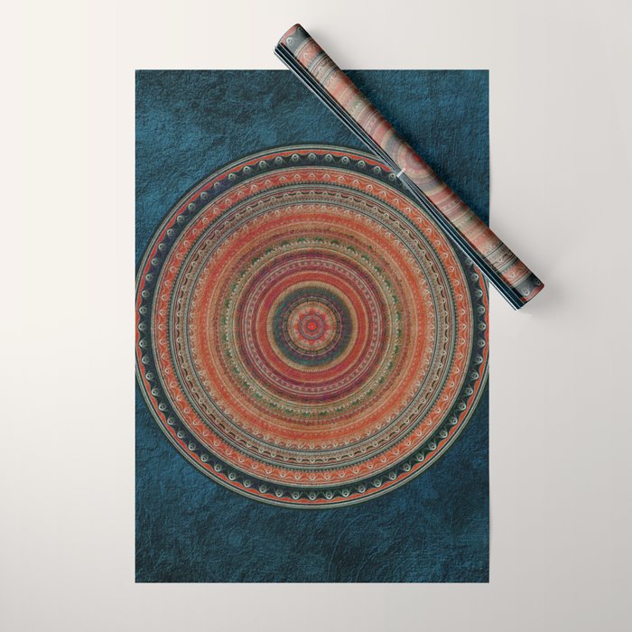 Earth Tone Colored Mandala Wrapping Paper Gallery Image 1