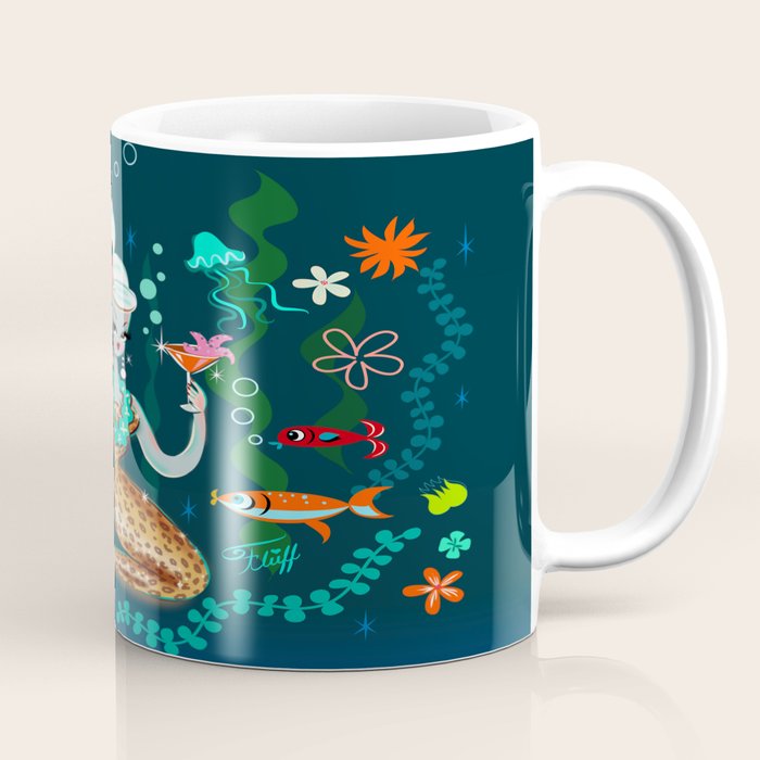 Blonde Leopard Martini Mermaid Coffee Mug Gallery Image 1