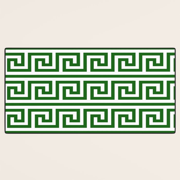 Dark Emerald Greek Key Desk Mat Gallery Image 3