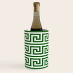 Dark Emerald Greek Key Wine Chiller Gallery Image 2