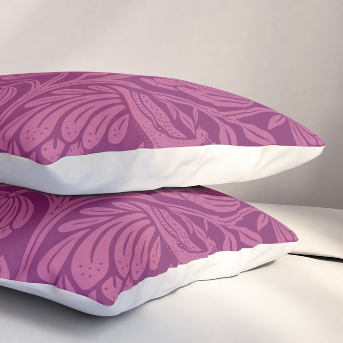 Peacock Dreams - berry Pillow Sham Gallery Image 3