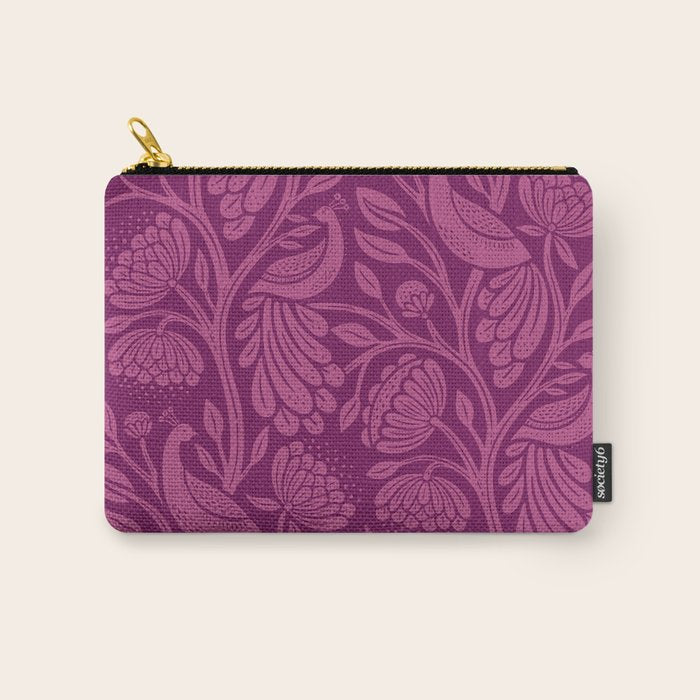 Peacock Dreams - berry Carry All Pouch Gallery Image 1