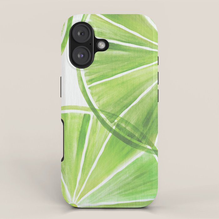 Fresh Lime Citrus Abstract Watercolor iPhone Case Gallery Image 1