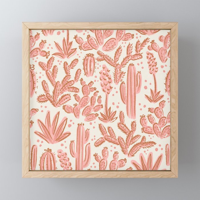 Cactus Desert - pink and copper Mini Art Print Gallery Image 1
