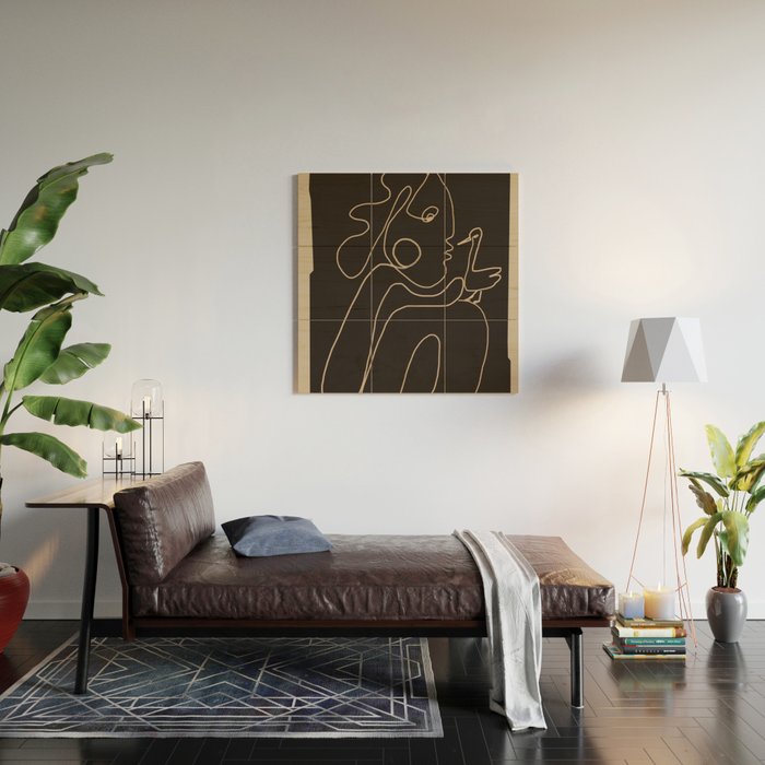 Gentle Abstract Line 1 Wood Wall Art Gallery Image 2