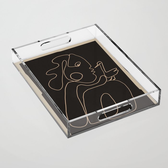 Gentle Abstract Line 1 Acrylic Tray Gallery Image 1