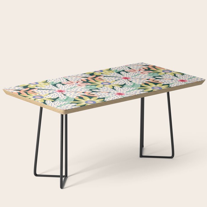 Summer Bloom - Dark Green Background  Coffee Table Gallery Image 1