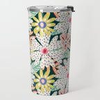 Summer Bloom - Dark Green Background  Travel Mug Gallery Image 2