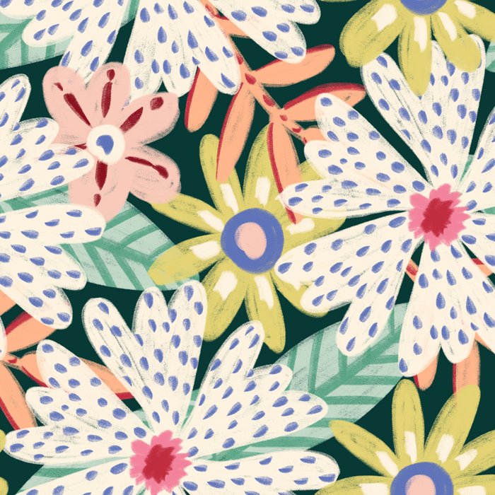 Summer Bloom - Dark Green Background  Coffee Mug Gallery Image 2