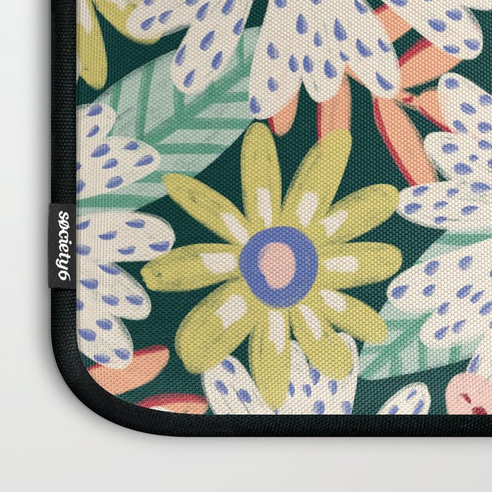 Summer Bloom - Dark Green Background  Laptop Sleeve Gallery Image 3