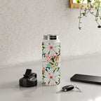 Summer Bloom - Dark Green Background  Water Bottle Gallery Image 4