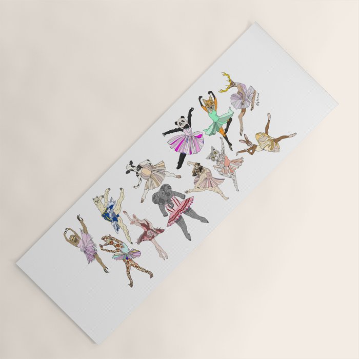Animal Square Dance Hipster Ballerinas Yoga Mat Gallery Image 1