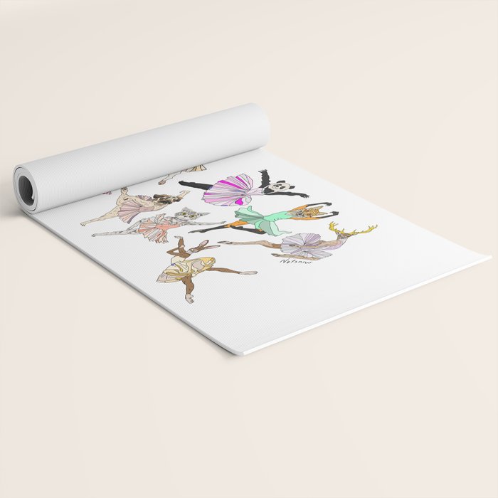 Animal Square Dance Hipster Ballerinas Yoga Mat Gallery Image 2