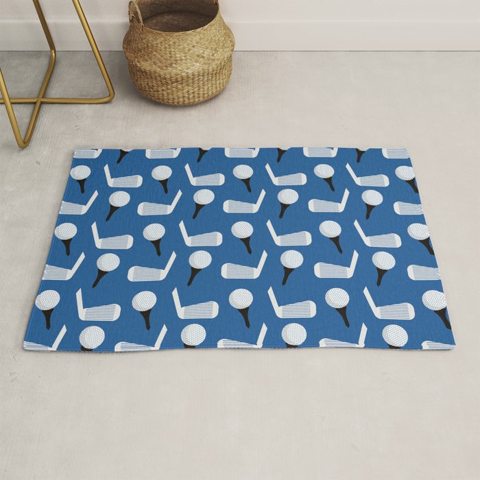 Golfing Pattern (Blue) Rug Gallery Image 1