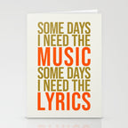Some Days I Need The Music Stationery Card Gallery Image 2