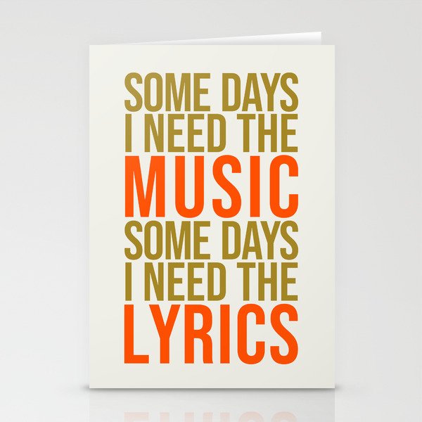 Some Days I Need The Music Stationery Card Gallery Image 1