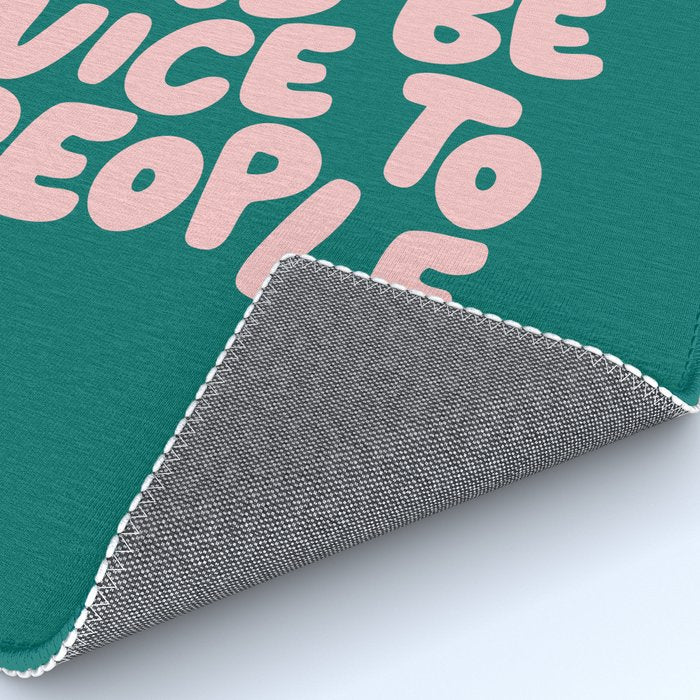 Work Hard and Be Nice to People in Green and Peach Pink Rug Gallery Image 4