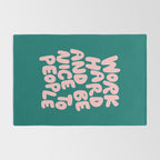 Work Hard and Be Nice to People in Green and Peach Pink Rug Gallery Image 2