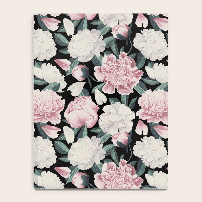 Chic Peonies on Black Notebook Gallery Image 4