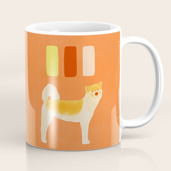 Dog and Dashes - Light Orange and Orange Coffee Mug Gallery Image 1