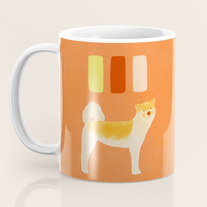 Dog and Dashes - Light Orange and Orange Coffee Mug Gallery Image 3