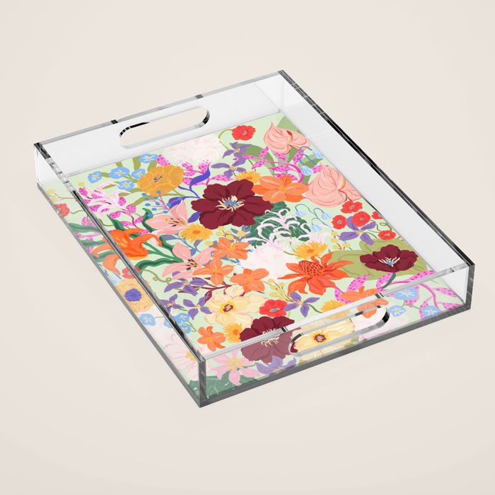 Splendid Flowers Acrylic Tray Gallery Image 1