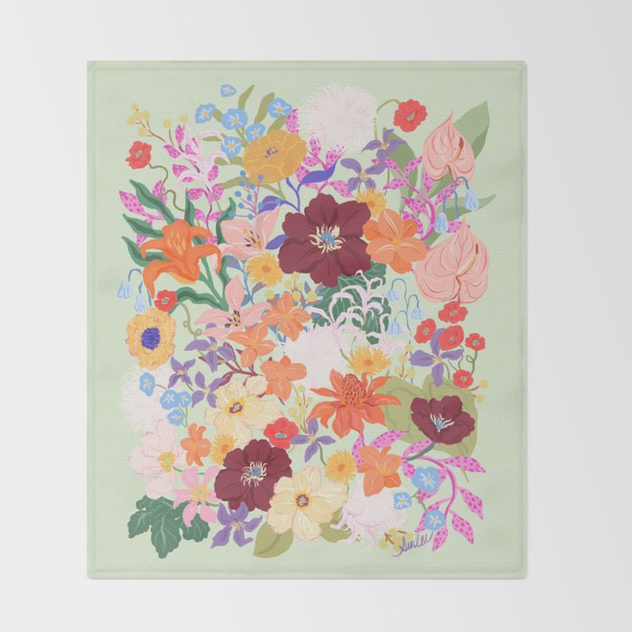 Splendid Flowers Throw Blanket Gallery Image 2