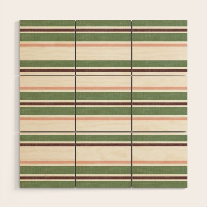 Daybed Stripe Ivory Green Multi Wood Wall Art Gallery Image 1