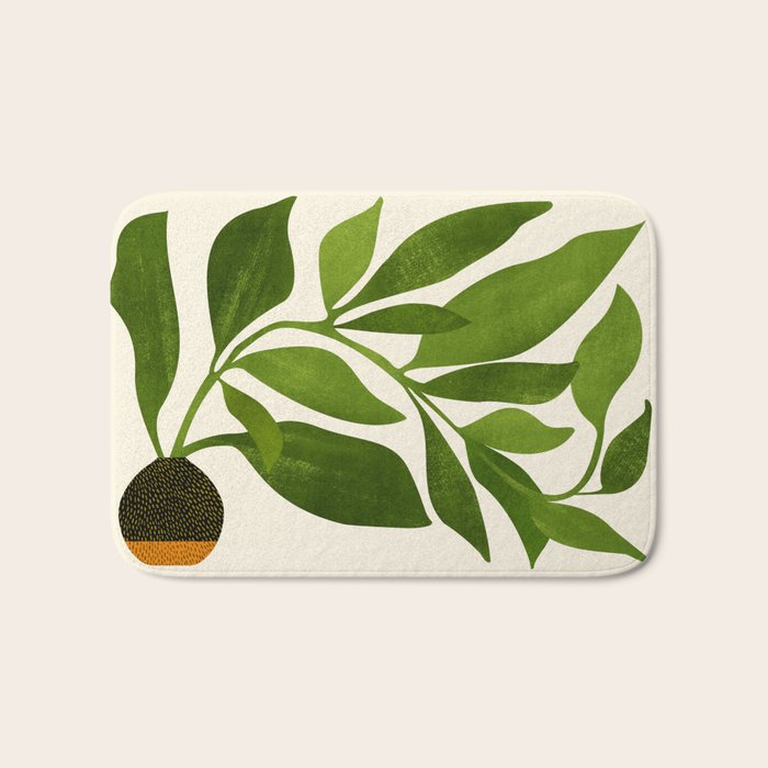 The Wanderer - House Plant Illustration Bath Mat Gallery Image 1
